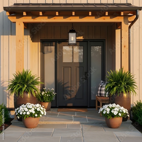 Farmhouse exterior with covered porch