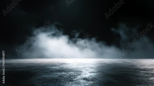 Dark, moody, textured surface with swirling mist