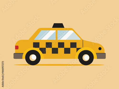 Yellow Taxi Car Illustration for Urban Travel