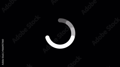 Loading circle animation, Animation spinning load icon with alpha layer transparent background, waiting for download.