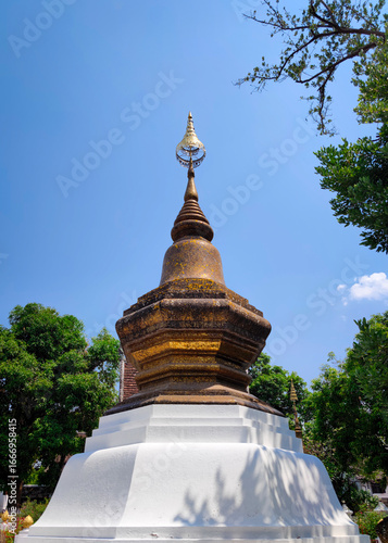 Old stupa at temple in Luang Prabang, Laos, Asia tourism 