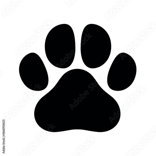 dog cat paw icon print vector silhouette logo - vet veterinary animal footprint illustration