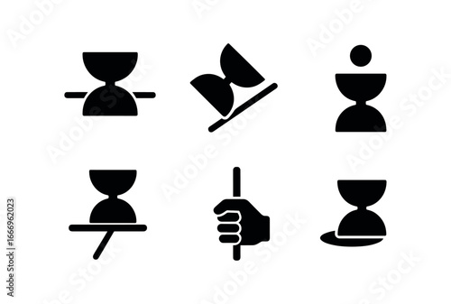 vector solid black filled icons diabolo tricks (grind): diabolo resting on stick slight tilt polished surface controlled motion hand grip shadow play.