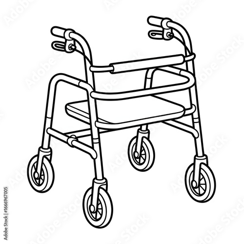 Walker illustration vector style coloring page