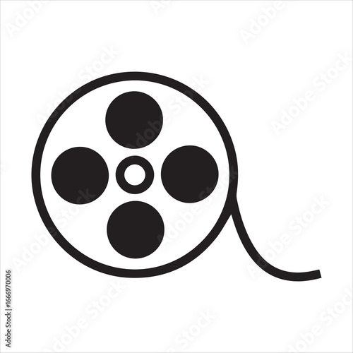  film strip reel silhouette vector