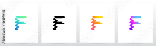 Distorted Liquid Liquify Reflection On Water Initial Letter Logo Design F