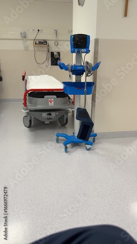recovery room with bed in hospital