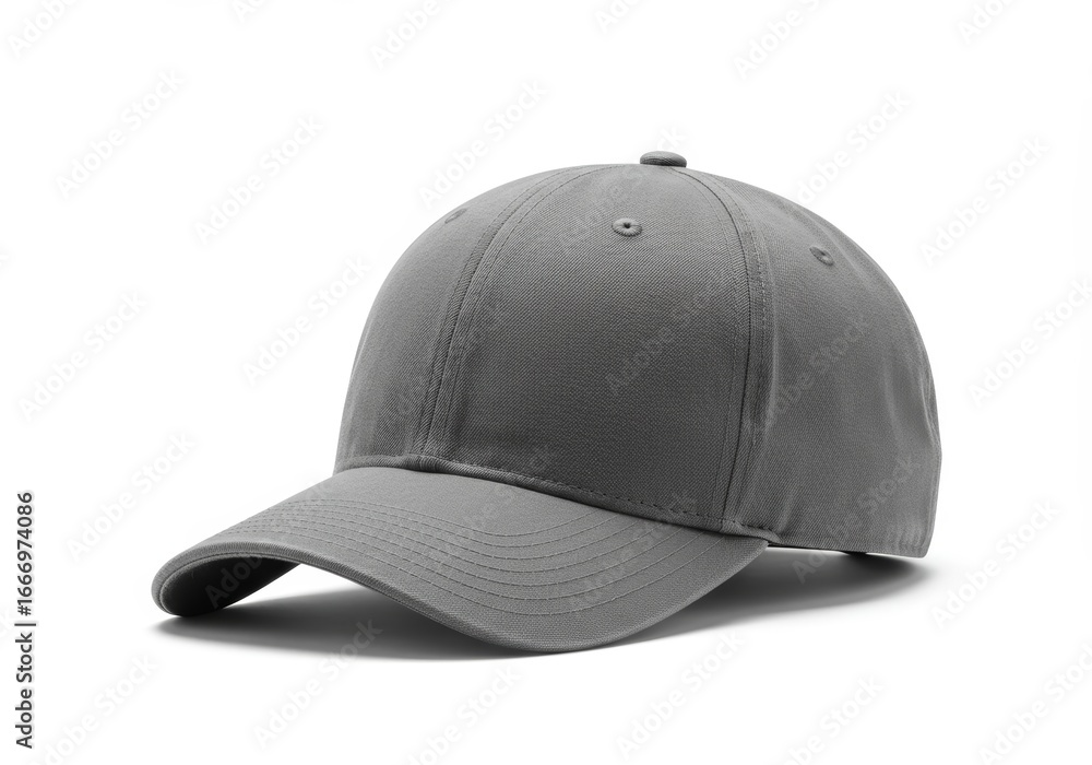 Fototapeta premium Elegant Gray Baseball Cap Displayed Against Seamless Backdrop for Presentation