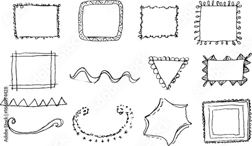 Hand-drawn decorative line corners collection for creative design projects