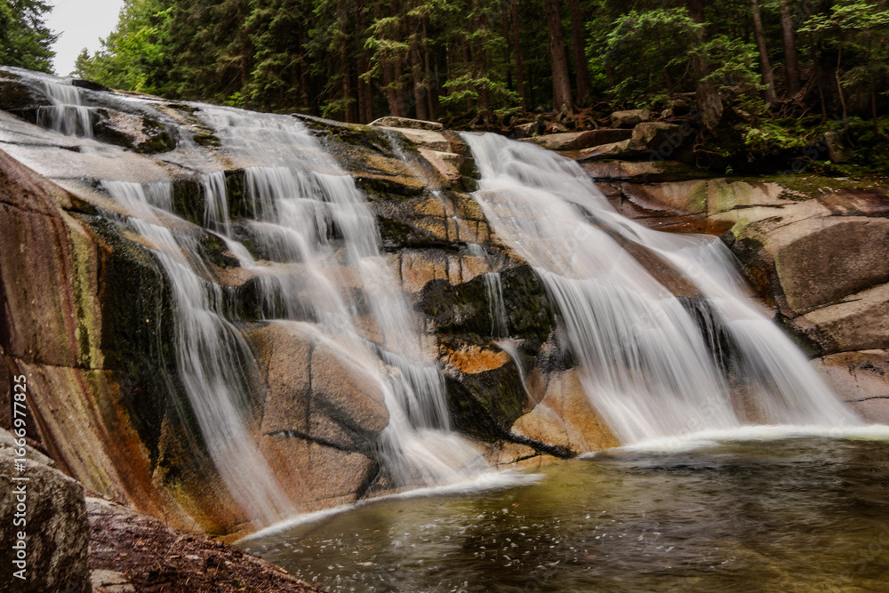 Obraz premium Mumlavský vodopád, Harrachov, waterfall in Czech Republic 
