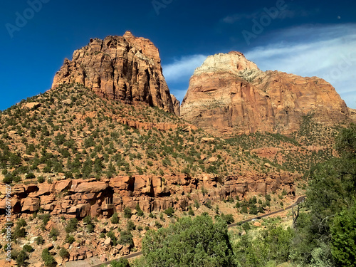 red rocks in Zion National Park, Utah, outside of Springdale