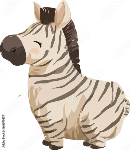 vector illustration of cartoon zebra
