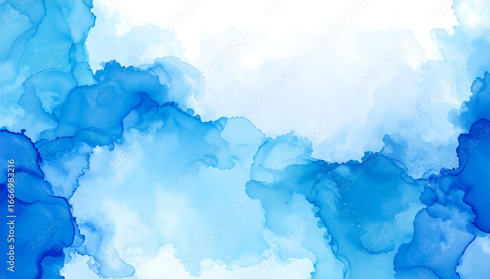 Obraz premium Blue Ink Wash Abstract Background.