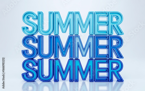 Endless summer vibes with modern 3D text, perfect for seasonal promotions and joyful designs