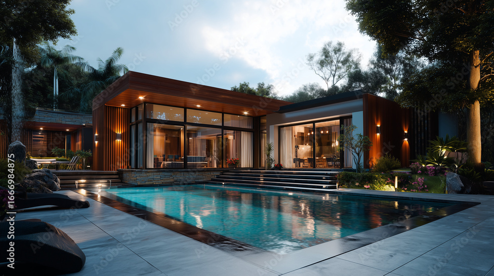 Fototapeta premium Luxury House with Pool
