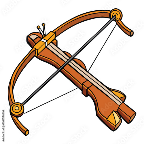Medieval Wooden Hunting Siege Weapon Illustration
