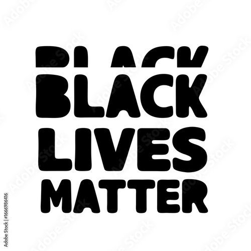 Black Lives Matter bold text design representing equality and social justice