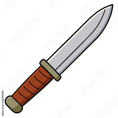 Sharp hunting knife with a sturdy handle