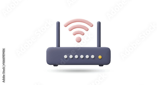 3D Wifi Router Icon Internet Connection Network Wireless Technology