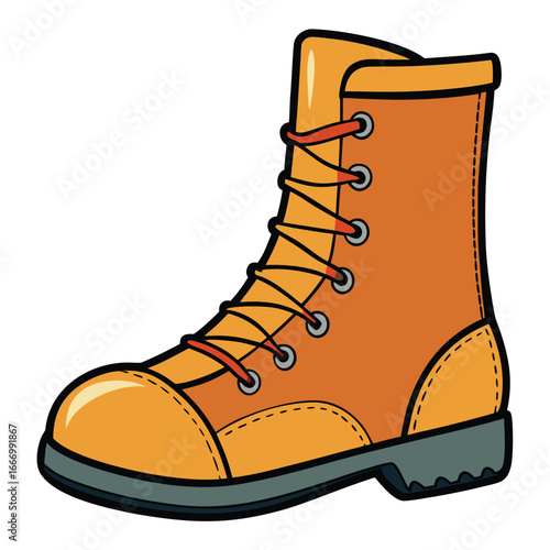 Durable Orange Hiking Boot for Outdoor Adventures
