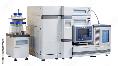 Advanced chromatography equipment isolated on transparent background, used for scientific research and pharmaceutical analysis in the laboratory