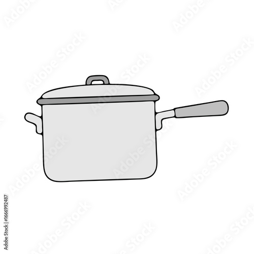 vector stainless steel pan with lid
