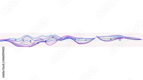 Digital audio beat sound waveform animation for music on white background. Minimalist waveform audio.