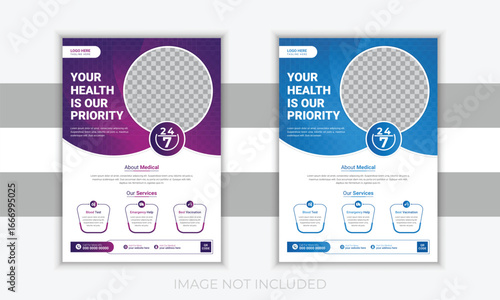 Professional medical healthcare flyer poster layout template