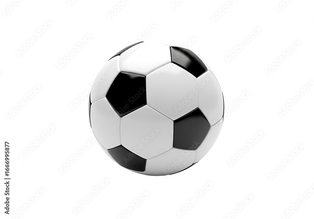 Obraz premium A black and white soccer ball sits centered against a pure black background.