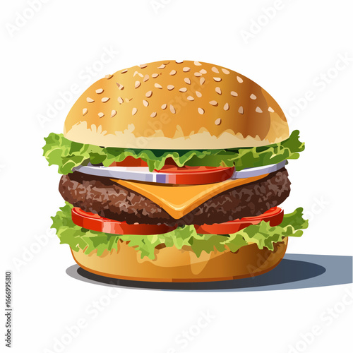 Juicy Cheeseburger with Sesame Seed Bun