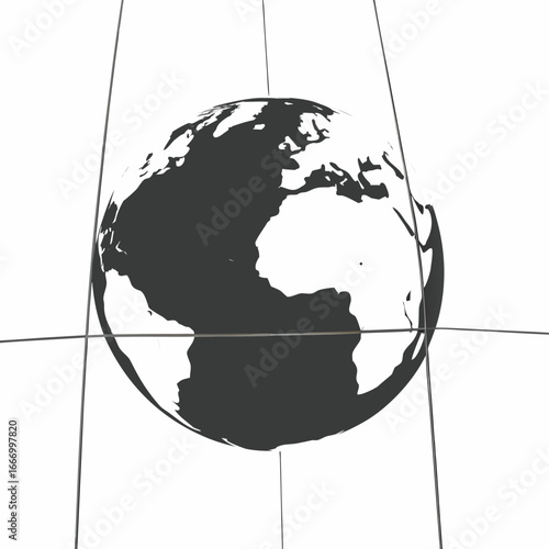 Vector art of stylized illustration of planet earth showing africa and europe, with the atlantic ocean