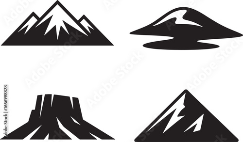 set of mountain Silhouette