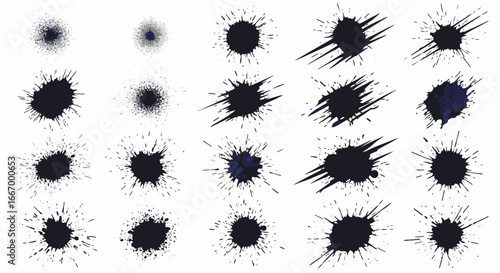 Dynamic splatter effects and ink blots for creative design projects and artistic backgrounds