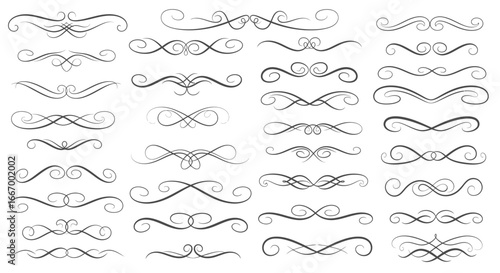 Elegant decorative swirls and flourishes add vintage flair to any design project