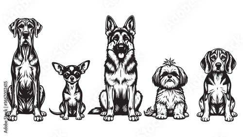 Stunning dog breed illustrations perfect for pet lovers, veterinary clinics, and pet product branding