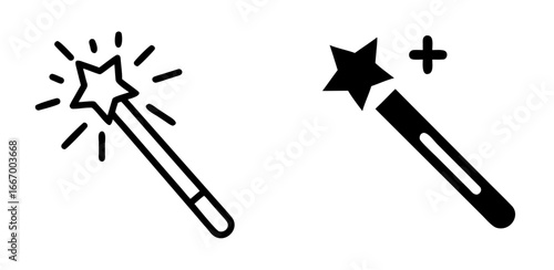 Magic Wand Icon Fantasy Spell Enchantment Wizard Fairy Magical Symbol