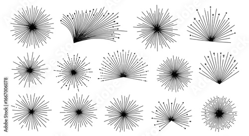 Capture dynamic celebratory bursts and modern starburst graphic elements for vibrant design projects
