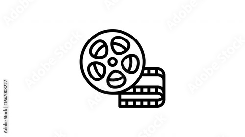 movie reel animation icon