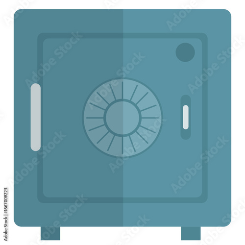 Secure vault with a circular lock design, set against a muted blue background, symbolizing safety