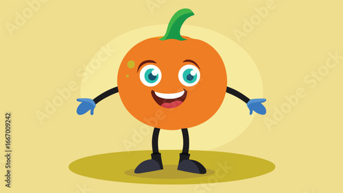 A cheerful anthropomorphic puppy dog with a friendly expression rendered in a clean vector design
