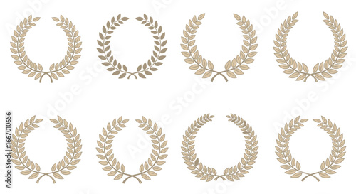 Elegant laurel wreath collections symbolizing achievement, victory, and success for premium branding projects