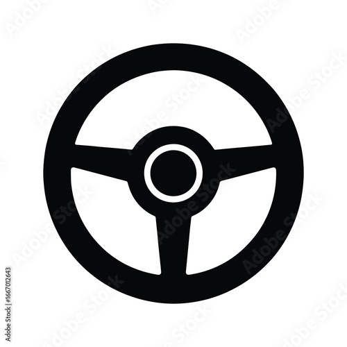Steering wheel design symbol illustration