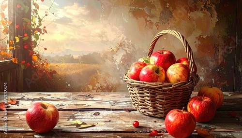 basket, fruit, apple, food, apples, crate of fruit, crate of apples, red, healthy, ripe, isolated, fresh, autumn, organic, white, sweet, vegetarian, delicious, harvest, wicker, juicy, nature, diet, co