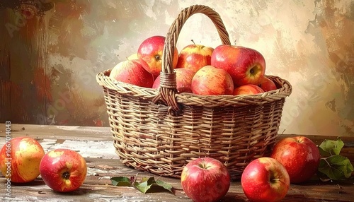 basket, fruit, apple, food, apples, crate of fruit, crate of apples, red, healthy, ripe, isolated, fresh, autumn, organic, white, sweet, vegetarian, delicious, harvest, wicker, juicy, nature, diet, co