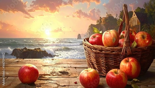 basket, fruit, apple, food, apples, crate of fruit, crate of apples, red, healthy, ripe, isolated, fresh, autumn, organic, white, sweet, vegetarian, delicious, harvest, wicker, juicy, nature, diet, co