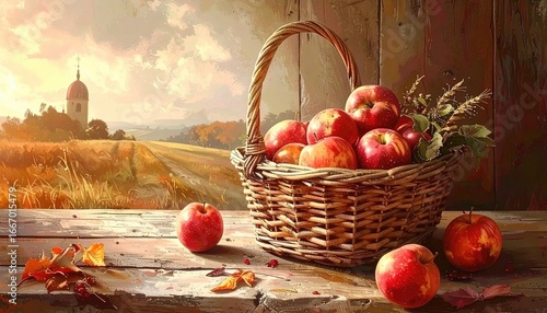 basket, fruit, apple, food, apples, crate of fruit, crate of apples, red, healthy, ripe, isolated, fresh, autumn, organic, white, sweet, vegetarian, delicious, harvest, wicker, juicy, nature, diet, co