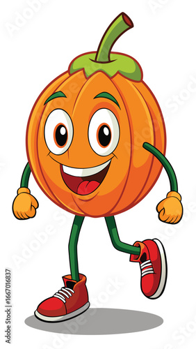 Charming cartoon illustration of a cheerful anthropomorphic character in vibrant colors perfect for playful designs
