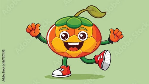 Joyful anthropomorphic pumpkin character smiling brightly perfect for autumn and halloween celebrations
