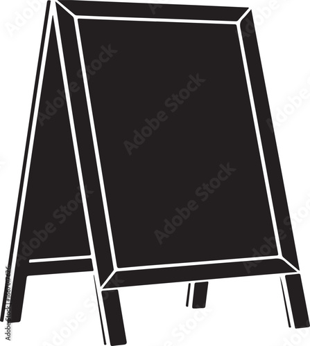 Black a frame sandwich board sign for outdoor advertising isolated on white background