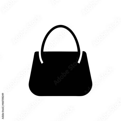 Simple silhouette of handbag minimal fashion accessory vector design with white background